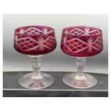 Cranberry cut to clear stemware