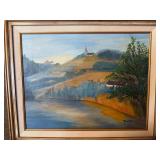 Framed signed canvas wall art