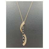 10K gold diamond Black stone pendant & TNTnecklace