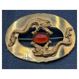 Antique dragon sash pin brooch