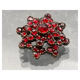 Antique bohemian Garnet Czech brooch