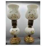 Vintage Milkglass hurricane lamps electric