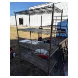 Rusty rolling metal shelf