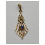 Art Nouveau 10k gold Lavalier pendant
