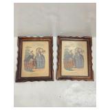 Vintage Framed Miroir des Modes Lithograph Prints