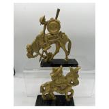 Vintage Don Quixote & Sancho bookends brass