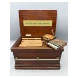 Vintage music box cigarette and matchbox holders