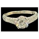 18k white gold & diamond engagement ring 4.5g