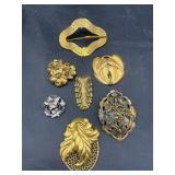 Antique fur clips and brooch