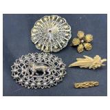 Antique brooches and pins
