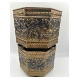 Vintage brass footed planters