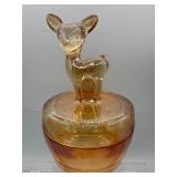 Jeanette glass marigold deer trinket box