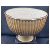 Mid century Signed fluted studio pottery bowl