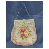 Vintage needlepoint art deco purse