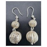 10.17 g Italy Sterling silver ball drop earrings