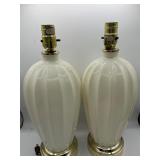 Mid-century painted glass table lamps