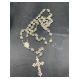Sterling silver and glass beaded rosary