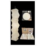 2 vintage 33N Akari light sculpture ceiling lamps