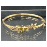 14k gold & seed pearl Lily of the valley bracelet