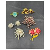 Vintage brooches and earrings