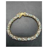 Sterling silver and blue stone bracelet 14.86 g