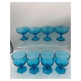 Vintage Anchor hocking fair blue sherbert glasses