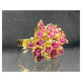 18k gold ruby and diamond ring