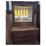 Antique marble top dresser with mirror