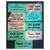 Vintage school mottos signs