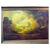 Signed framed canvas art