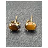 14K gold Tigers eye earrings