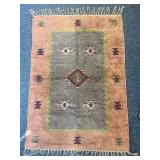 Vintage fringe edged southwest rug