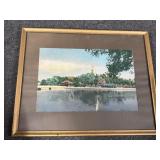 Framed needle work art
