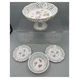Burg Lindau hand painted compote & more