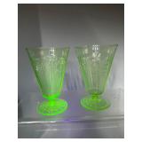 Princess green depression uranium stemware