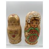 Wood burned Matryoshka nesting dolls