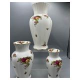 Royal Albert country rose vases