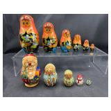 Vintage Russian and Christmas nesting dolls