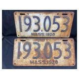 1920 Massachusetts license plates