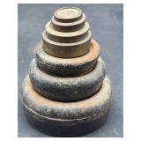 Antique or vintage brass and cast-iron weights