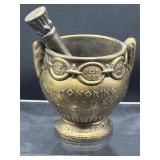 Cast brass pharmacy fraternities mortar and pestle