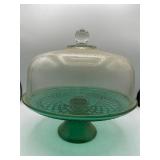 Vintage Wexford general green pedestal cake plate