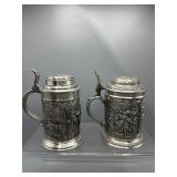 Vintage SKS Zinn pewter beer steins