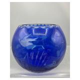 Vintage cobalt blue with swans