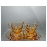 Vintage Martinsville honey amber depression set