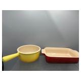 Le Crueset bowl with handle & more