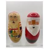 Vintage Mayryoshka nesting santa dolls