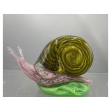 Czech Art glass snail paperweight