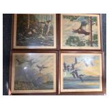 Vintage framed duck and turkey framed prints
