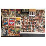 Magic the gathering cards and comic book DC Marvel